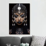 Glasbilder Frau mit blau-weißen schmuck 80x120 cm