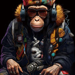 Glasbilder Gangster Affe 80x120 cm