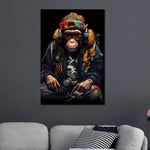 Glasbilder Gangster Affe 80x120 cm