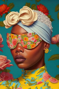 Glasbilder Frau sonnenbrille, farbenfroh 80x120 cm