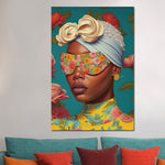 Glasbilder Frau sonnenbrille, farbenfroh 80x120 cm