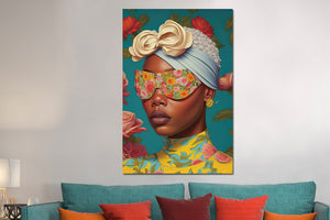 Glasbilder Frau sonnenbrille, farbenfroh 80x120 cm