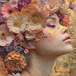 Glasbilder Frau und blumen 80x120 cm