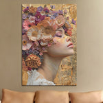 Glasbilder Frau und blumen 80x120 cm