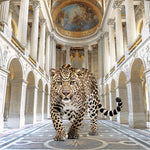 Glasbild Panther im palast 120x80 cm