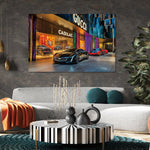 Glasbild Sportwagen im einkaufszentrum 120x80 cm