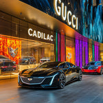 Glasbild Sportwagen im einkaufszentrum 120x80 cm