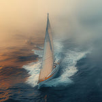 Glasbild Segelboot auf dem Meer 120x80 cm