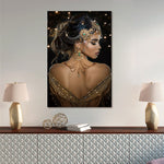 Glasbild Frau mit schmuck 80x120 cm