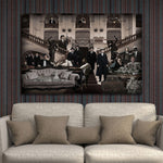 Glasbild Mafia schwarz/weiß 120x80 cm