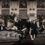 Glasbild Mafia schwarz/weiß 120x80 cm