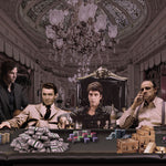 Glasbild Mafia Casino schwarz/weiß 120x80 cm