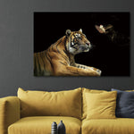 Glasbilder Tiger mit Schmetterling 120x80 cm