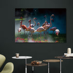 Glasbilder flamingos 120x80 cm