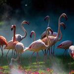 Glasbilder flamingos 120x80 cm