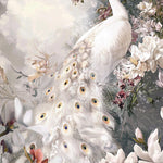 Glasbild weißer pfau mit 3D-Relief 80x120 cm