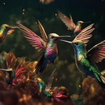Glasbilder Kolibris-Vögel schöne Farben 120x80 cm